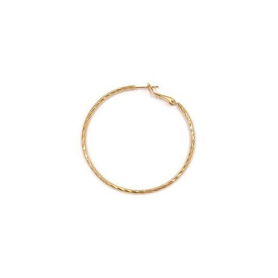 Créoles torsades plaqué or - 50 mm  - Bijouterie La Petite Française