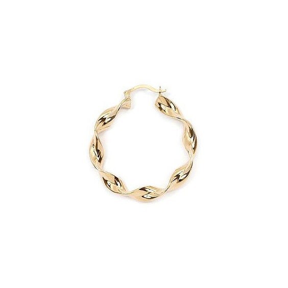 Créoles ruban torsades plaqué or - 40 mm  - Bijouterie La Petite Française