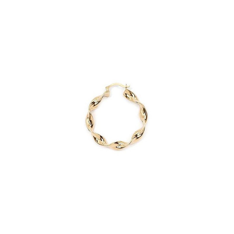 Créoles ruban torsades plaqué or - 40 mm  - Bijouterie La Petite Française