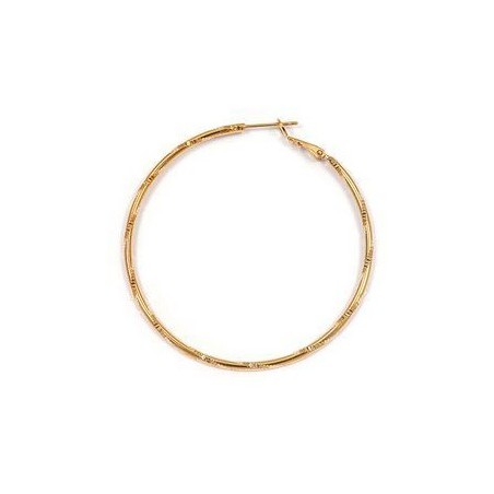 Créoles ciselées plaqué or - 40 mm  - Bijouterie La Petite Française
