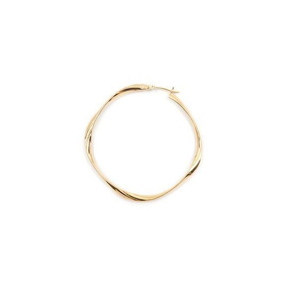 Créoles torsades plaqué or - 50 mm  - Bijouterie La Petite Française