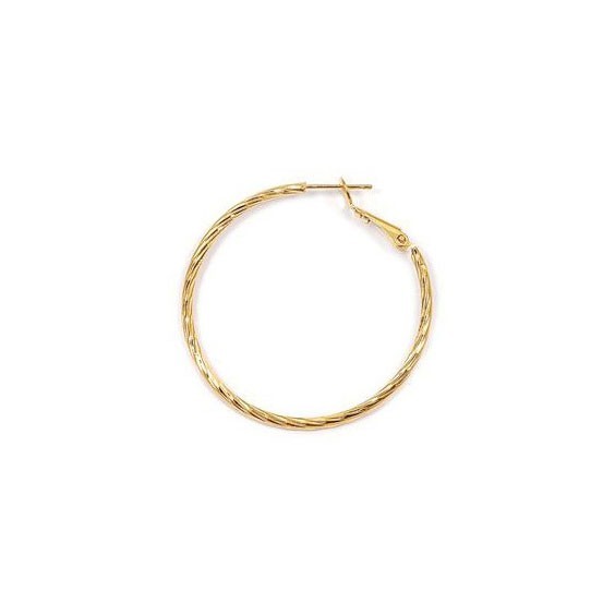 Créoles torsades plaqué or - 40 mm  - Bijouterie La Petite Française