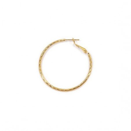 Créoles torsades plaqué or - 40 mm  - Bijouterie La Petite Française