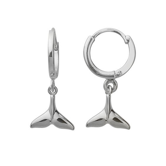 Boucles d'oreilles créoles queue de baleine argent  - Bijouterie La Petite Française