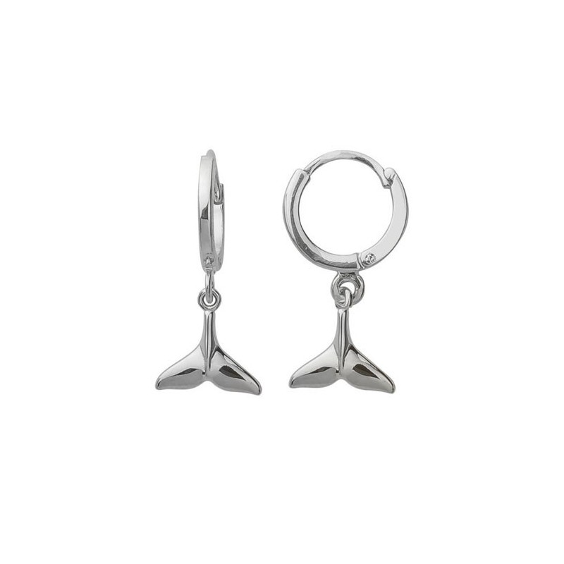 Boucles d'oreilles créoles queue de baleine argent - Bijouterie La Petite Française Boucles d'oreilles créoles queue de baleine argent - Bijouterie La Petite Française