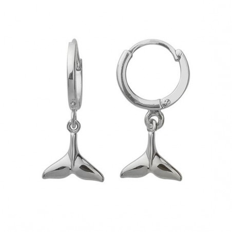 Boucles d'oreilles créoles queue de baleine argent  - Bijouterie La Petite Française
