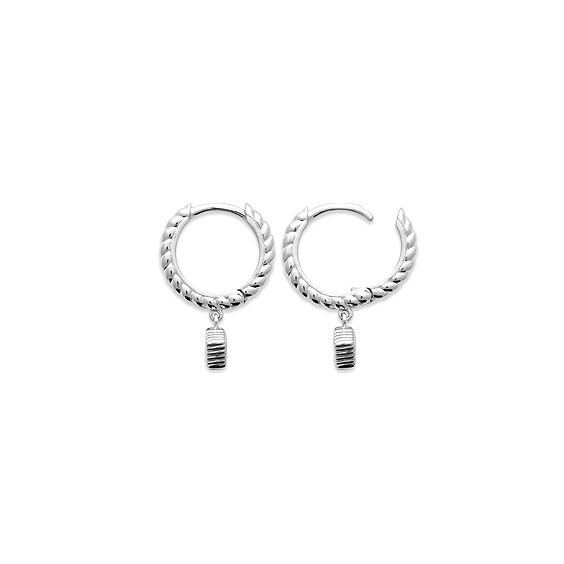 Mini-créoles pampilles Lou en argent rhodié et zirconium  - Bijouterie La Petite Française