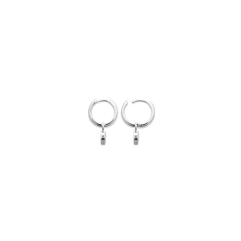 Mini-créoles pampilles étoile en argent rhodié et zirconium - Bijouterie La Petite Française Mini-créoles pampilles étoile en argent rhodié et zirconium - Bijouterie La Petite Française