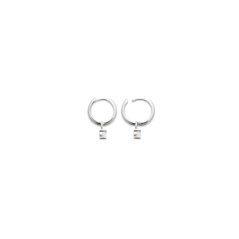 Mini-créoles pampilles Louison en argent rhodié et zirconium - Bijouterie La Petite Française Mini-créoles pampilles Louison en argent rhodié et zirconium - Bijouterie La Petite Française