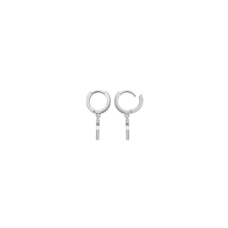 Mini-créoles pampilles Lili en argent rhodié et zirconium - Bijouterie La Petite Française Mini-créoles pampilles Lili en argent rhodié et zirconium - Bijouterie La Petite Française