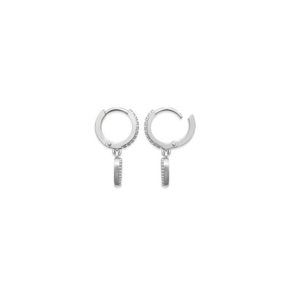 Mini-créoles pampilles Juliette en argent rhodié et zirconium  - Bijouterie La Petite Française