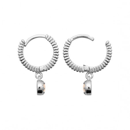 Mini-créoles pampilles Quartz rose argent rhodié  - Bijouterie La Petite Française