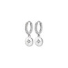 Mini-créoles pampilles Stella en argent rhodié et zirconium 