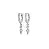 Mini-créoles pampilles Lili en argent rhodié et zirconium 