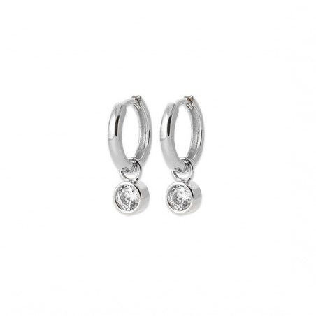 Mini-créoles pampilles Joy en argent rhodié et zirconium 