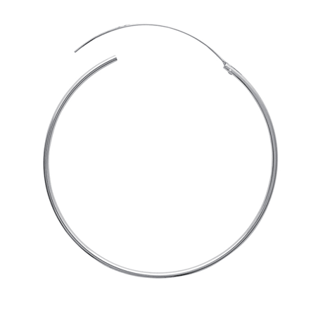 Créoles 2 mm argent rhodié- 80 mm  - Bijouterie La Petite Française
