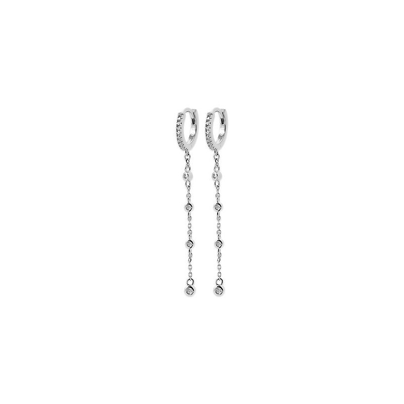 Mini-créoles pendantes Fallon ronds argent rhodié - Bijouterie La Petite Française Mini-créoles pendantes Fallon ronds argent rhodié - Bijouterie La Petite Française