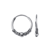 Créoles tribal argent boule - 18 mm 