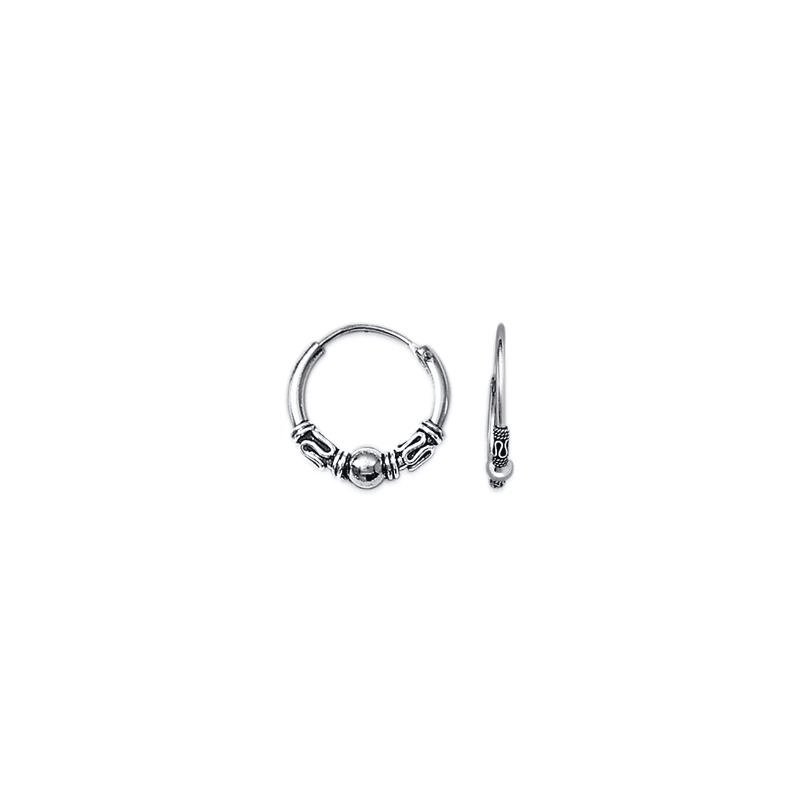 Créoles tribal argent boule - 16 mm Créoles tribal argent boule - 16 mm