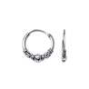 Créoles tribal argent boule - 16 mm 