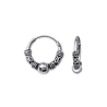 Créoles tribal ou Bali argent 4 cordages 1 boule - 12 mm  - Bijouterie La Petite Française