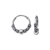 Créoles tribal ou Bali argent 4 cordages 1 boule - 14 mm  - Bijouterie La Petite Française