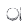 Créoles tribal argent boule - 20 mm  - Bijouterie La Petite Française