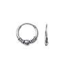 Créoles tribal argent boule - 14 mm  - Bijouterie La Petite Française