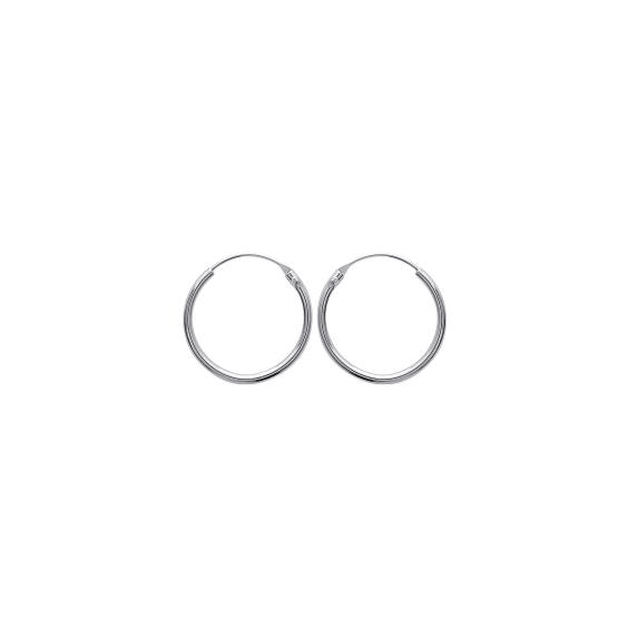 Créoles 1.5 mm argent rhodié- 25 mm  - Bijouterie La Petite Française