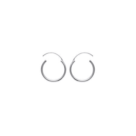 Créoles 1.5 mm argent rhodié- 25 mm  - Bijouterie La Petite Française