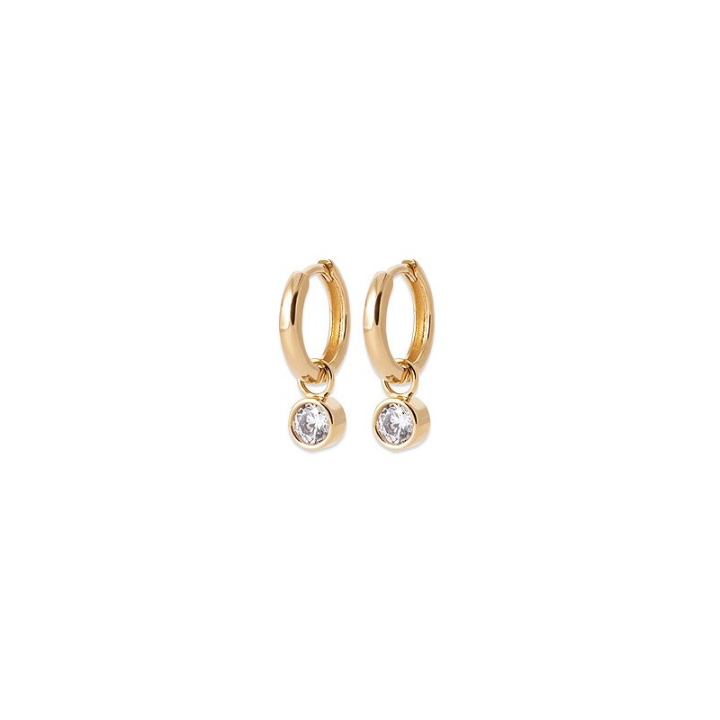 Mini-créoles pampilles Joy en plaqué or et zirconium - Bijouterie La Petite Française Mini-créoles pampilles Joy en plaqué or et zirconium - Bijouterie La Petite Française