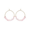 Créoles Pétilla Quartz rose plaqué or - 25 mm  - Bijouterie La Petite Française