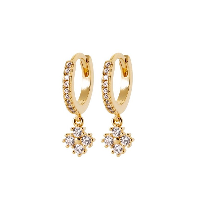 Mini-créoles pampilles Bianca en plaqué or et zirconium - Bijouterie La Petite Française Mini-créoles pampilles Bianca en plaqué or et zirconium - Bijouterie La Petite Française