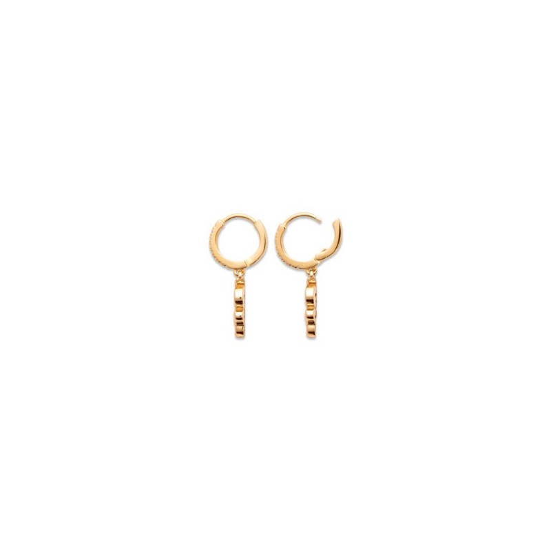 Mini-créoles pampilles serpent en plaqué or et zirconium - Bijouterie La Petite Française Mini-créoles pampilles serpent en plaqué or et zirconium - Bijouterie La Petite Française