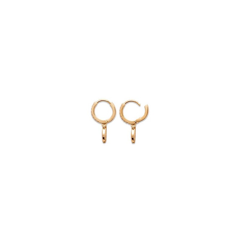 Mini-créoles pampilles Stella en plaqué or et zirconium - Bijouterie La Petite Française Mini-créoles pampilles Stella en plaqué or et zirconium - Bijouterie La Petite Française