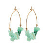 Créoles Pétilla Quartzite vert plaqué or - 25 mm  - Bijouterie La Petite Française