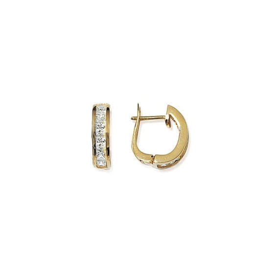 Créoles rondes strass plaqué or - 13 mm  - Bijouterie La Petite Française