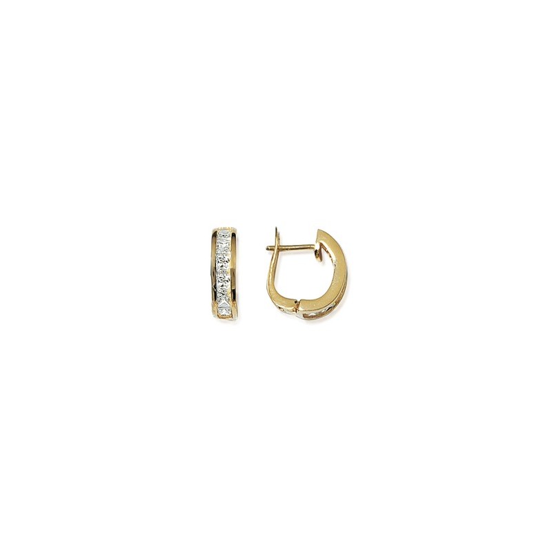 Créoles rondes strass plaqué or - 13 mm - Bijouterie La Petite Française Créoles rondes strass plaqué or - 13 mm - Bijouterie La Petite Française