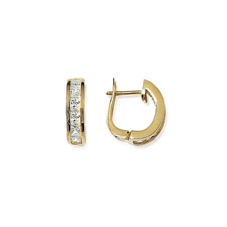 Créoles rondes strass plaqué or - 13 mm  - Bijouterie La Petite Française