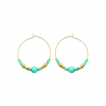 Créoles Eléna Apatite plaqué or - 30 mm  - Bijouterie La Petite Française