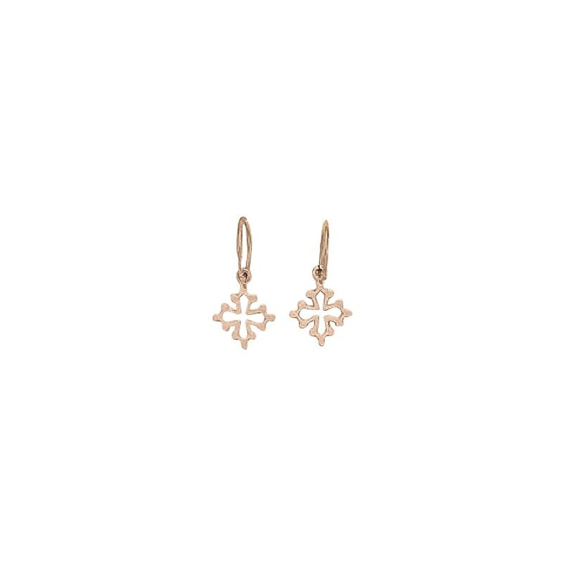 Créoles croix Occitane Or 18 carats rose - Bijouterie La Petite Française Créoles croix Occitane Or 18 carats rose - Bijouterie La Petite Française
