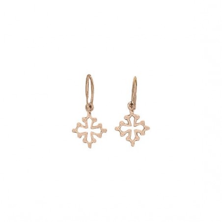Créoles croix Occitane Or 18 carats rose  - Bijouterie La Petite Française