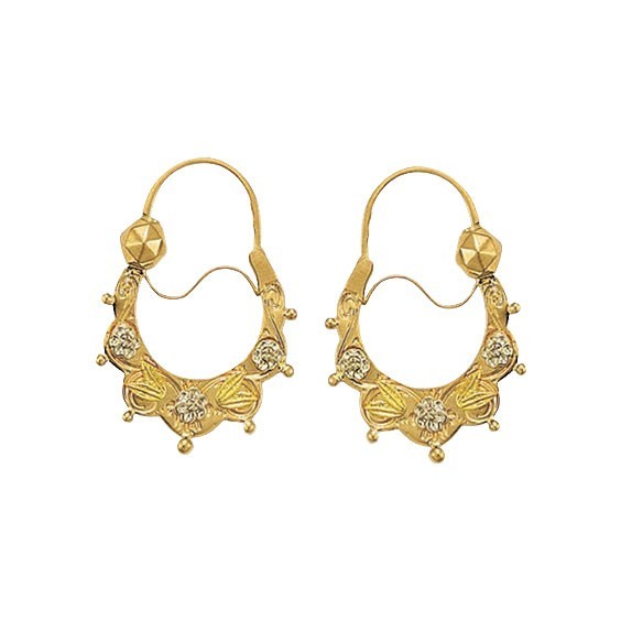 Créoles Savoyardes Or 9 carats bicolore  - Bijouterie La Petite Française