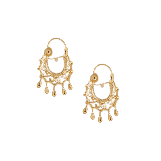 Créoles Savoyardes pampilles Or 9 carats jaune - 28 MM  - Bijouterie La Petite Française