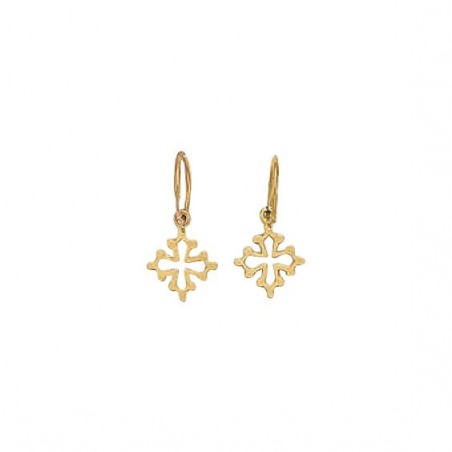Créoles croix Occitane Or 18 carats jaune  - Bijouterie La Petite Française