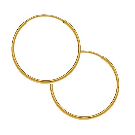 Créoles fil 1mm Or 9 carats jaune - 20 mm  - Bijouterie La Petite Française
