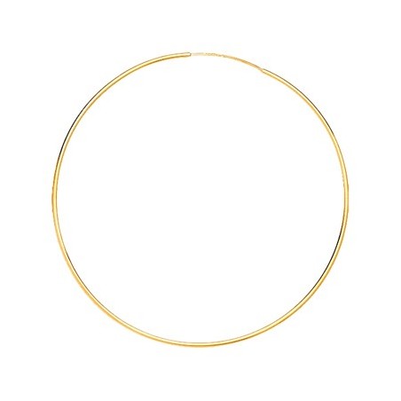 Créoles fil 1mm Or 9 carats jaune - 70 mm  - Bijouterie La Petite Française