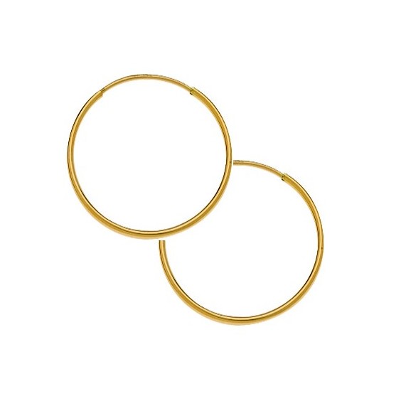 Créoles fil 1mm Or 9 carats jaune - 30 mm  - Bijouterie La Petite Française