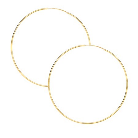 Créoles fil 1mm Or 9 carats jaune - 70 mm  - Bijouterie La Petite Française