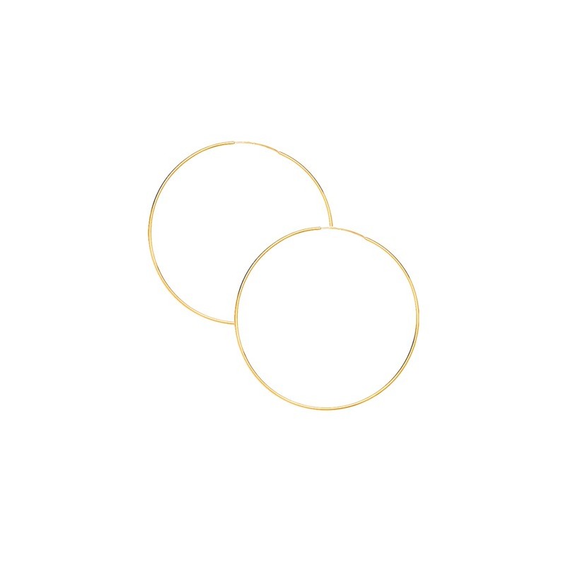 Créoles fil 1mm Or 9 carats jaune - 40 mm  - Bijouterie La Petite Française